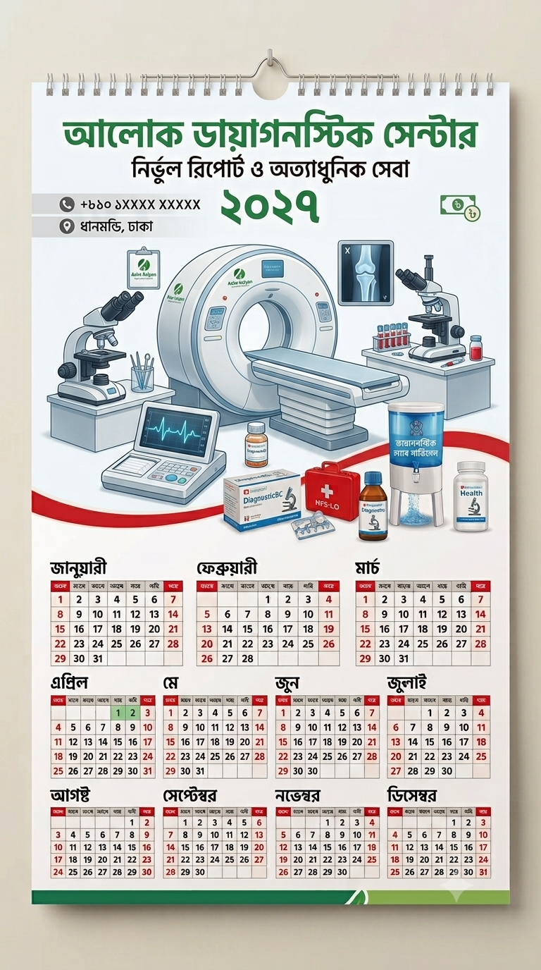 Medical Diagnostic Calendar Design & Printing 2027